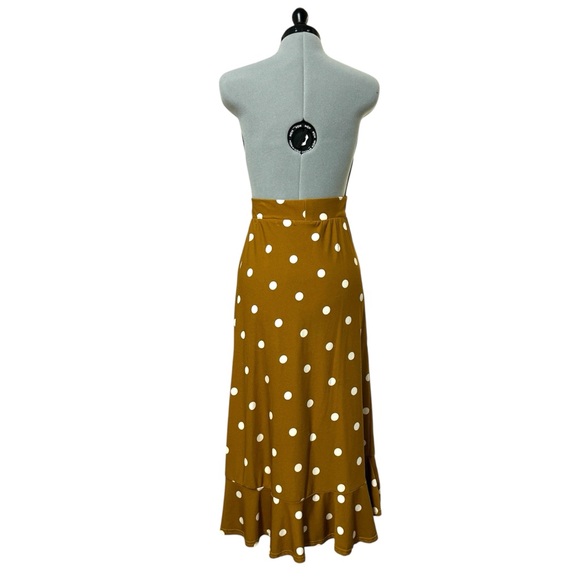 Yellow Asymmetrical Polka Dots Skirt | Fairweather - Picture 3 of 3
